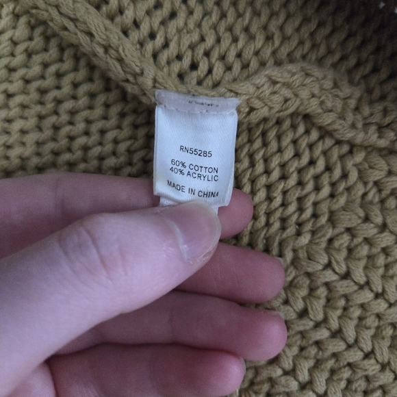 Express Chunky Knit Tan Open Front Belted Slouchy Oversized Sweater Cardigan XS - Picture 6 of 9